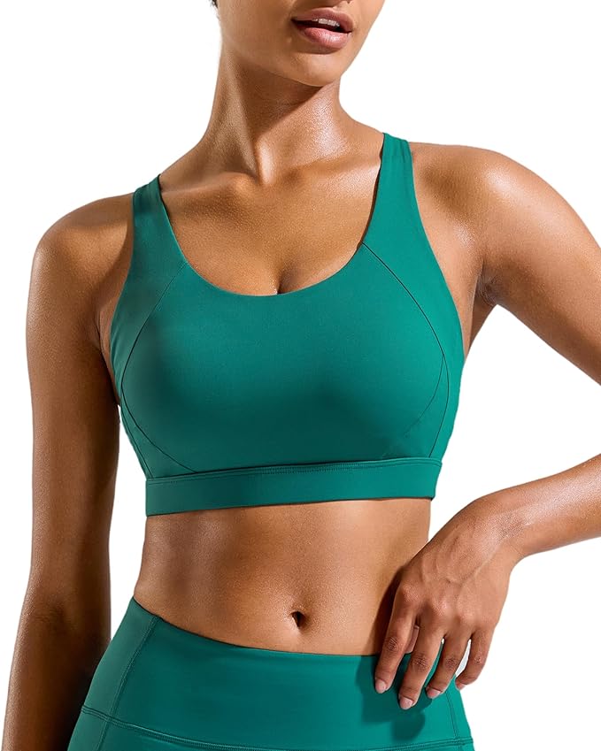 RUNNING GIRL Sports Bra for Women High Support,Molded Cup Strappy Running Sports Bras with Sewn in Pads