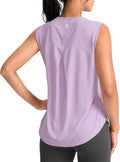 SANTINY Women's Sleeveless Workout Tops Breathable Lightweight Active Tennis Yoga Shirts Athletic Running Tank Tops for Women