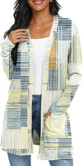 Womens Casual Lightweight with Pocketes Long Sleeve Open Front Cardigan