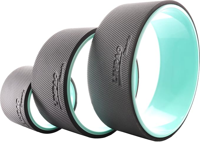 Yoga Wheel Roller for Deep Tissue Massage Pain Relief, Back Stretcher with Foam Padding Shoulder Relief Neck Relief, Back Alignment (Green, 3 Pack) 6" 10" 12" (3 Pack)