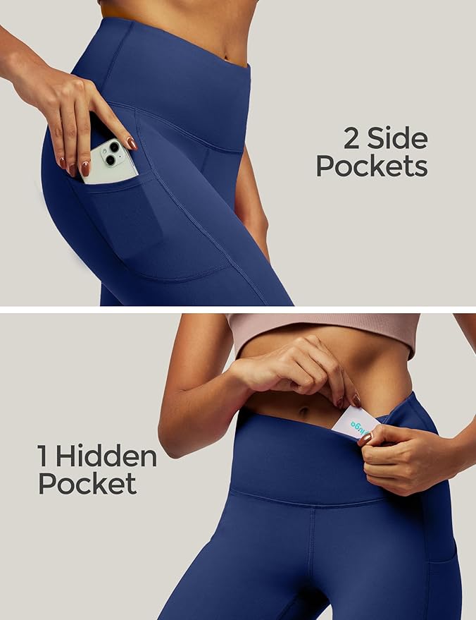 IUGA High Waist Yoga Pants with Pockets, Leggings for Women Tummy Control, Workout Leggings for Women 4 Way Stretch