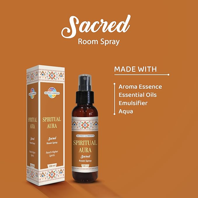 Sacred Element's Spiritual Aura Room Spray | Natural Purifying Mist for Energy Clearing, Negativity Release, Spiritual Balance & Aromatherapy | 3.38 Fl Oz / 100ml Non-Toxic Air Freshener
