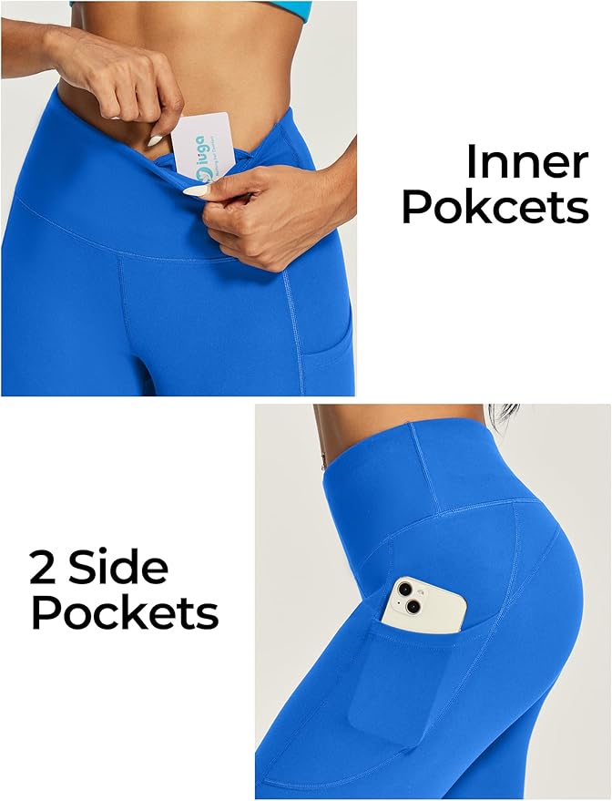IUGA High Waisted Yoga Pants for Women with Pockets Capri Leggings for Women Workout Leggings for Women Yoga Capris
