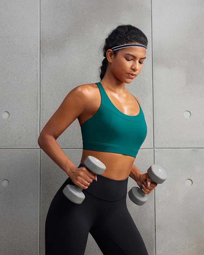 RUNNING GIRL Sports Bra for Women,Adjustable Straps Supportive High Impact Sports Bras for Women with Sewn in Pads