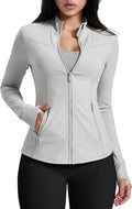 AVGO Womens Running Jackets Lightweight Slim Fit Workout Jacket Zip Up Athletic Track Gym Tops with Pockets & Thumb holes