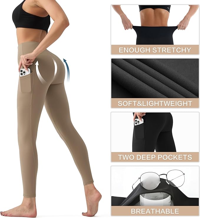 YUDSUD High Waisted Leggings for Women - Tummy Control Yoga Pants for Workout Running Athletic Women's Leggings Plus Size