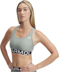 Under Armour Womens HeatGear Authentics Mid Impact Branded Sports Bra