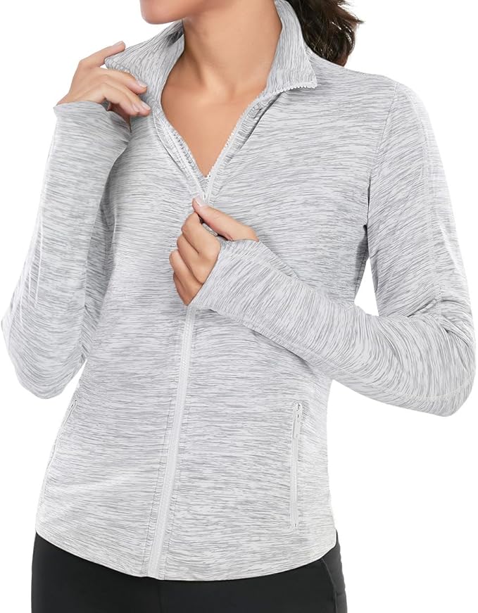 VUTRU Women's Workout Yoga Jacket Full Zip Running Athletic Track Jacket