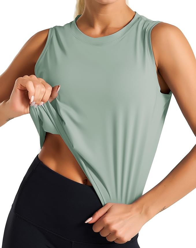 Dragon Fit Womens Ice Silk Workout Tank Tops Sleeveless Cropped Yoga Shirt for Running Gym Summer