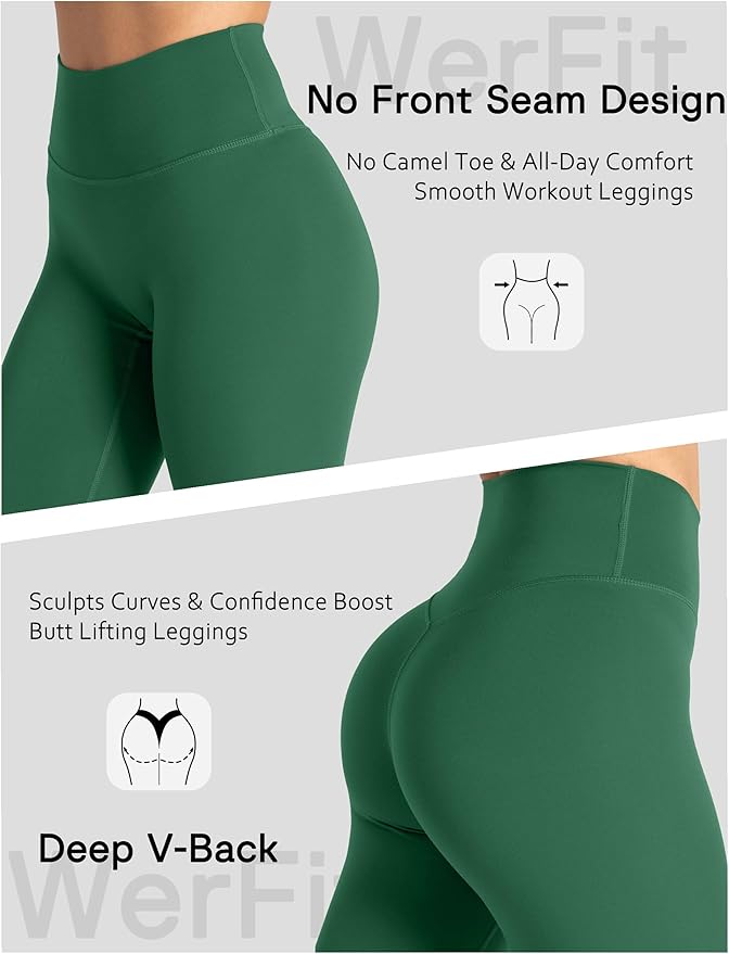 Unthewe Naked-Feel No Front Seam Leggings for Women - High Waisted Buttery Soft Workout Yoga Pants 25"