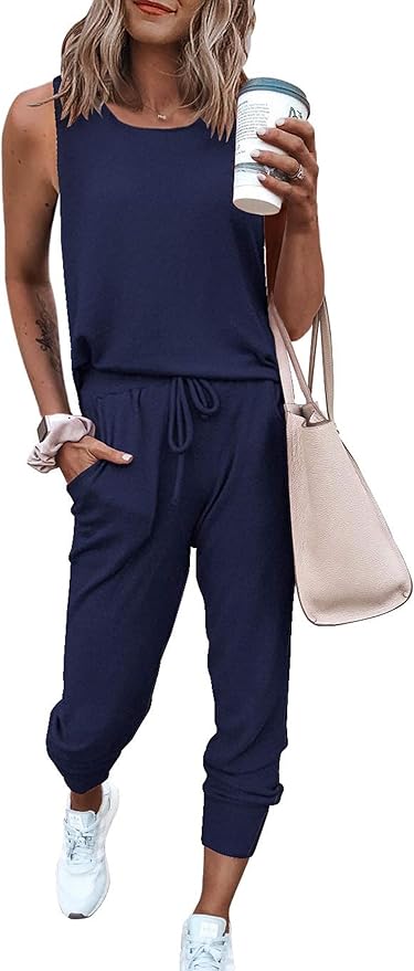 PRETTYGARDEN Women's Two Piece Outfit Sets Casual Summer Sleeveless Matching Lounge Wear Spring Travel Clothes Tracksuit