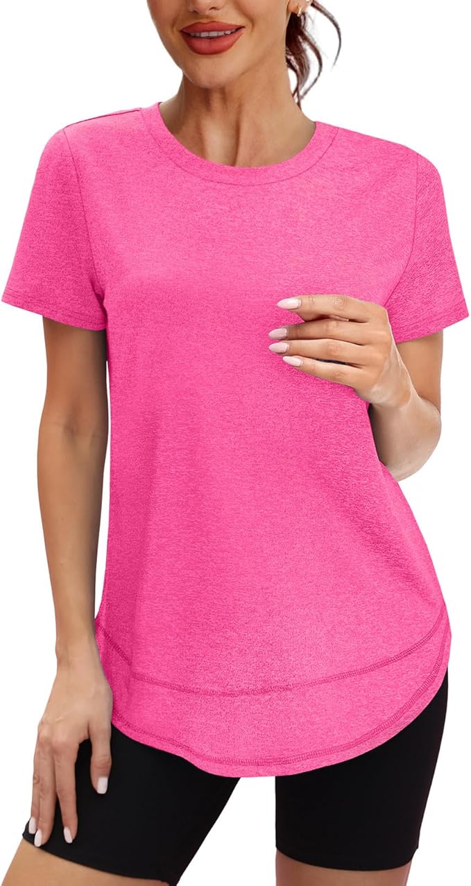 XIEERDUO Womens Workout Tops Short Sleeve Shirts Quick Dry Outfits for Hiking Running S-3XL