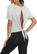 Bestisun Workout Tank Tops Open Back Yoga Exercise Shirts Tie Back Athletic Clothes for Women