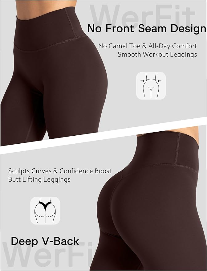 Unthewe Naked-Feel No Front Seam Leggings for Women - High Waisted Buttery Soft Workout Yoga Pants 25"