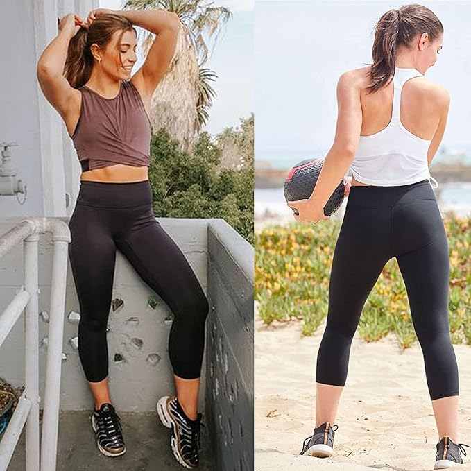 NEW YOUNG 3 Pack Leggings with Pockets for Women,High Waisted Tummy Control Workout Yoga Pants