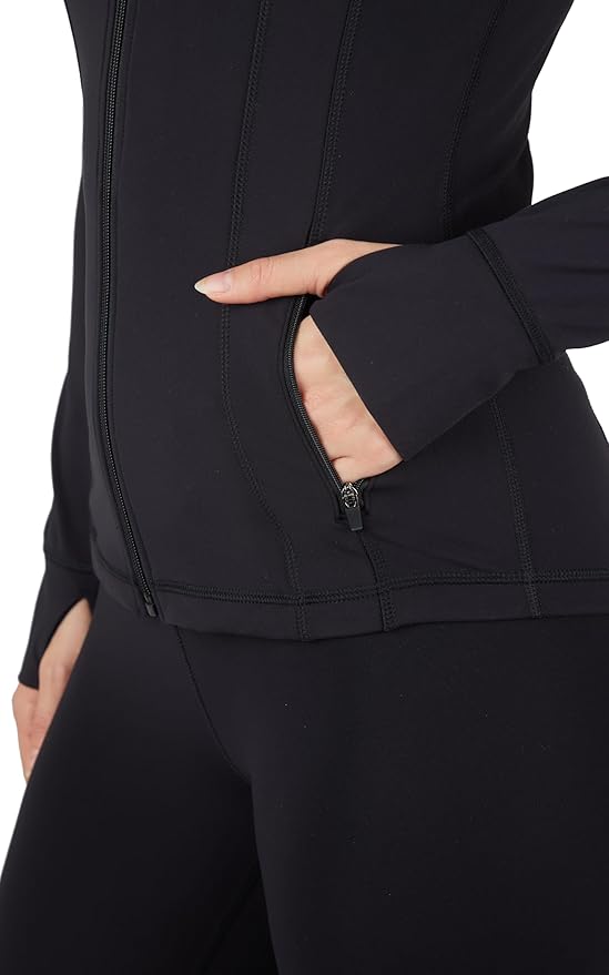 Yogalicious Womens Ultra Soft Lightweight Full Zip Yoga Jacket with Pockets