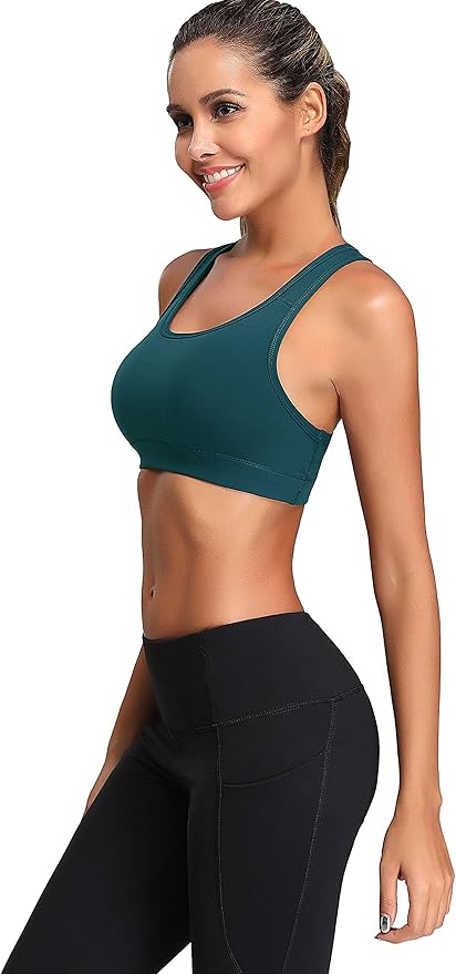 Oalka Women's Racerback Sports Fitness Support Workout Running Bras