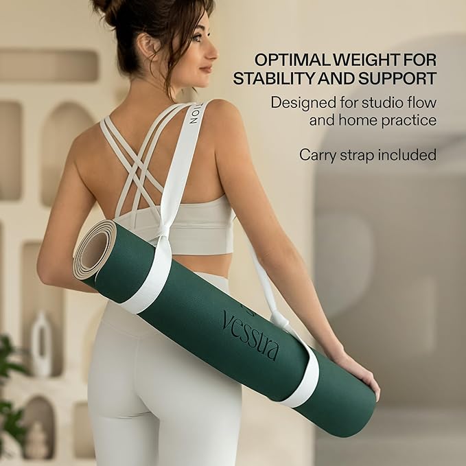 Premium Yoga Mat – Sweat-Activated Non-Slip PU Grip I Natural Rubber Base I 4mm for Yoga, Pilates & Workouts