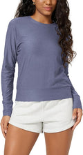 ODODOS Women's Long Sleeve Crewneck Tee - Ultra-Soft odSTRATUM Tech Performance T-Shirts UPF 50+ Daily Pullover Tops