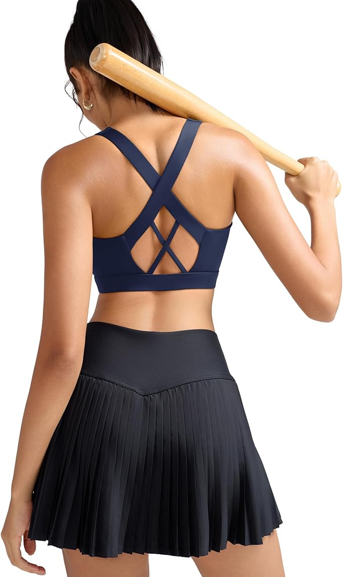 RUNNING GIRL Sports Bra for Women, Molded Cup High Impact Sports Bras for Women with Sewn in Pads