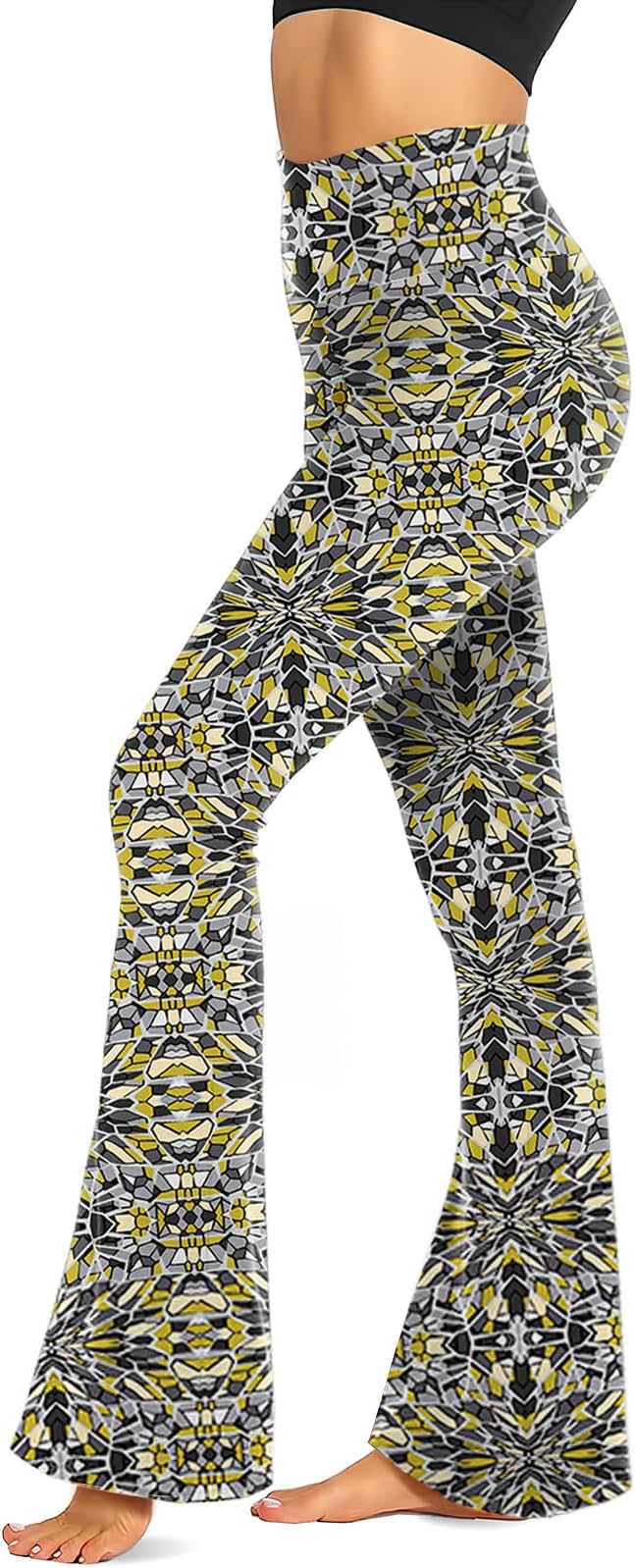 TNNZEET Black Flare Leggings for Women, Crossover Yoga Pants with Pockets Bootcut Flared Leggings