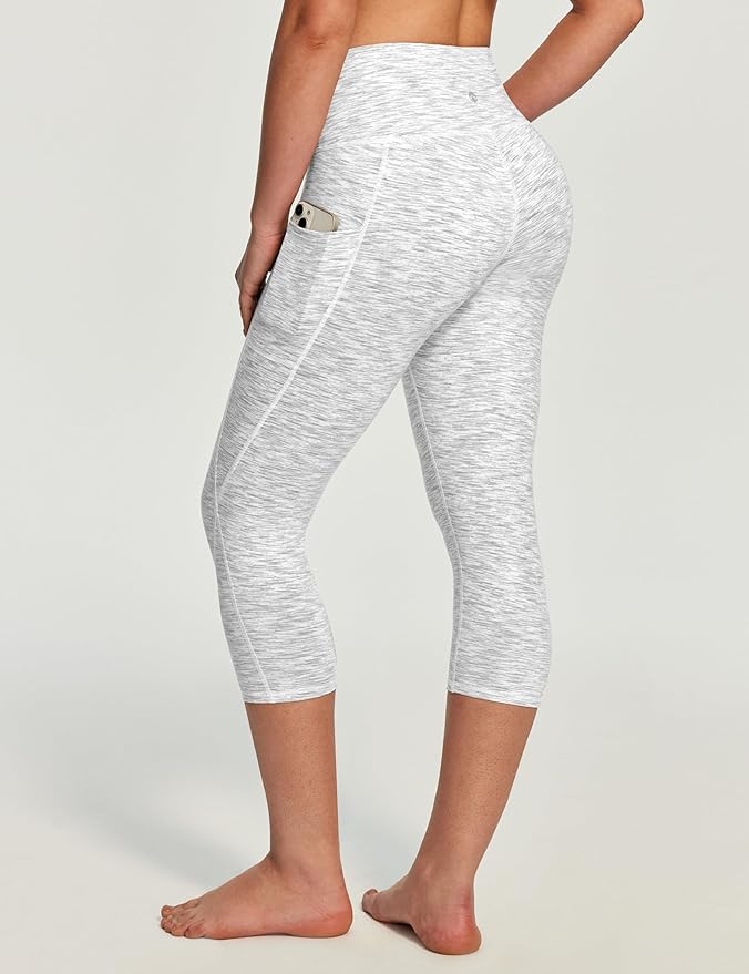 Heathyoga Capri Leggings for Women High Waisted Capri Leggings with Pockets for Women Tummy Control Yoga Pants Women