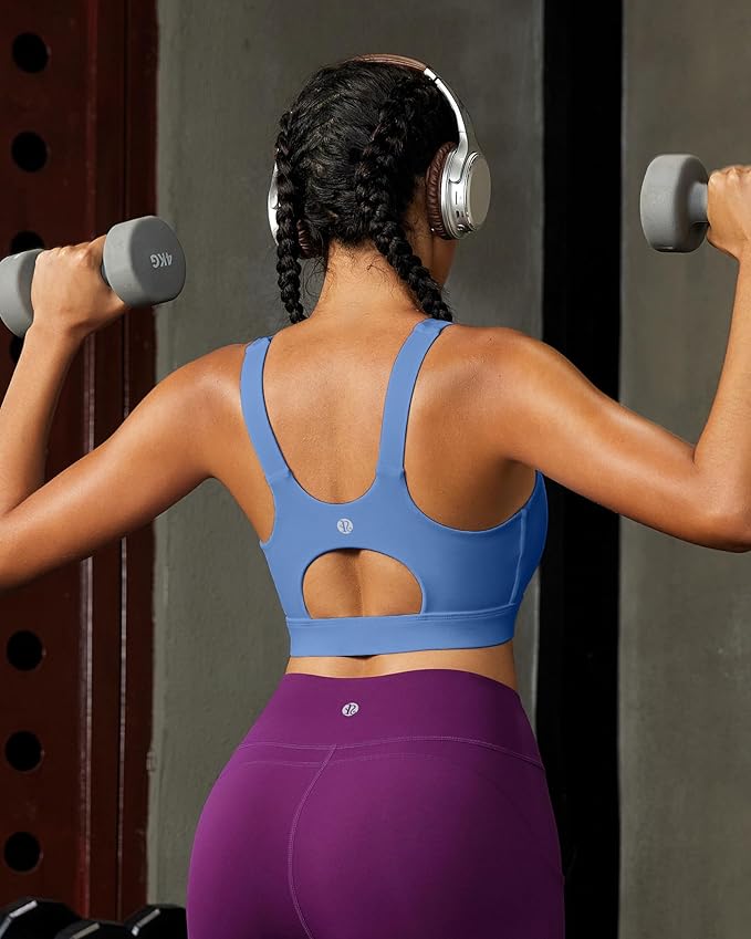 RUNNING GIRL High Impact Sports Bras for Women,Racerback Running Bra Workout Crop Tank Tops Longline Sports Bra Push up