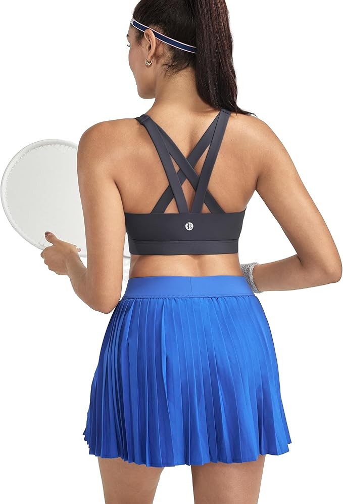 RUNNING GIRL Sports Bras for Women,Padded Strappy Sports Bras Criss-Cross Back Medium Support Sports Bras with Removable Cups