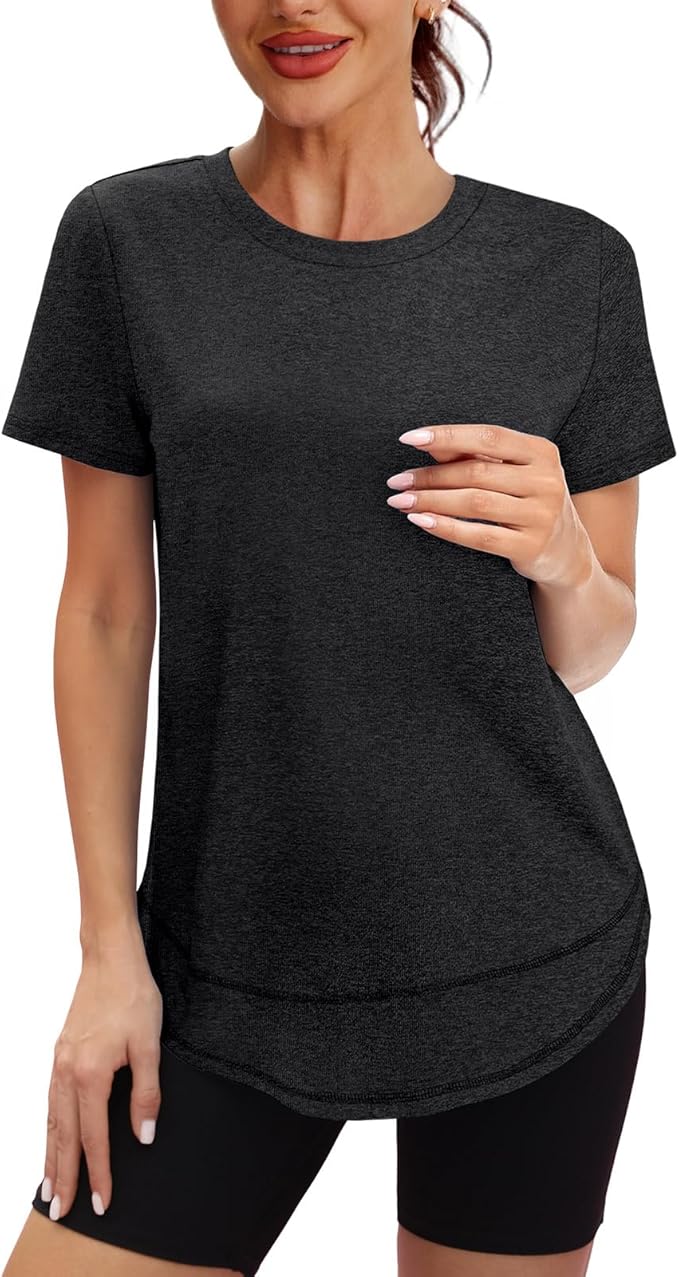 XIEERDUO Womens Workout Tops Short Sleeve Shirts Quick Dry Outfits for Hiking Running S-3XL