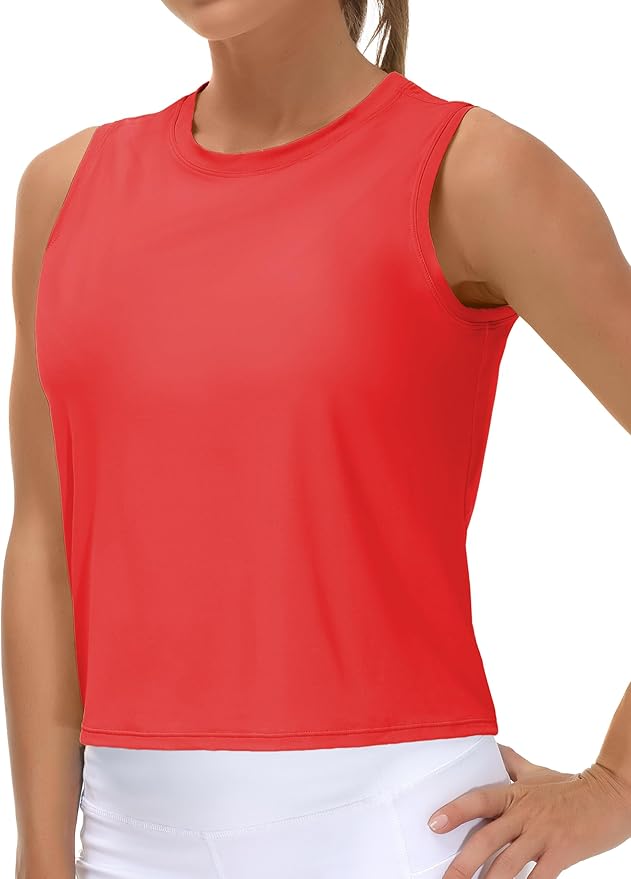 THE GYM PEOPLE Women's Workout Tops in Ice Silk Quick Dry Sleeveless