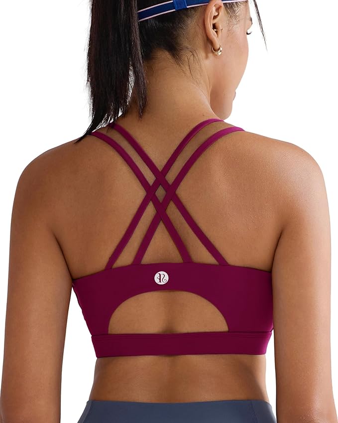 RUNNING GIRL Sports Bras for Women,Padded Sports Bra Tank Top Sexy Crisscross Back High Impact Longline Workout Yoga Bra