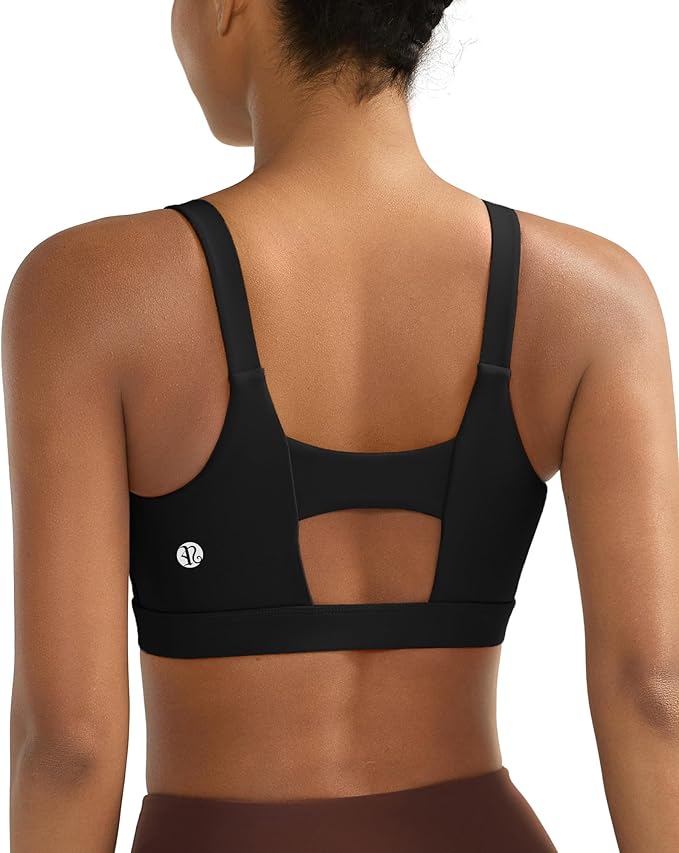 RUNNING GIRL Sports Bra for Women High Support, Molded Cup High Impact Sports Bras with Sewn in Pads