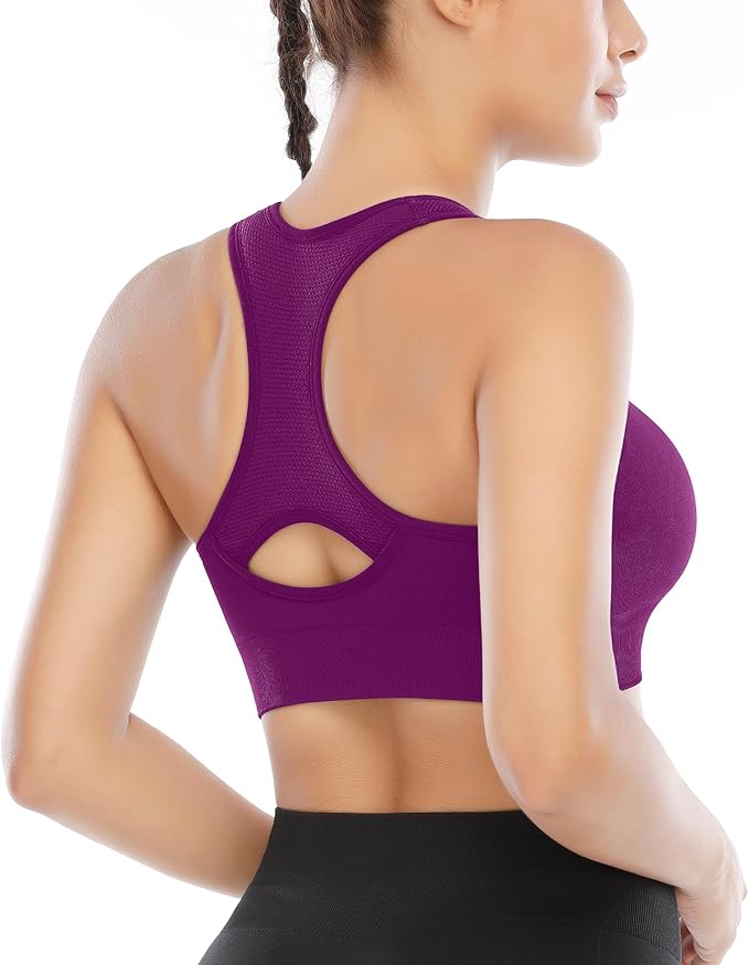 Heathyoga High Impact Sports Bras for Women High Support Padded Sports Bra Pack Racerback Bras for Women Workout Bra Sets