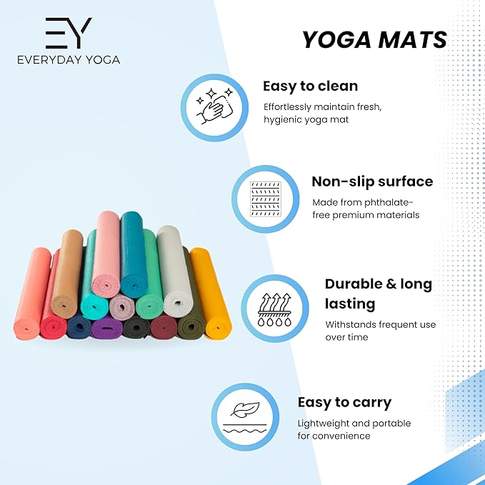 𝗘𝘃𝗲𝗿𝘆𝗱𝗮𝘆 𝗬𝗼𝗴𝗮 Mat Premium Edition, Non-Slip Exercise & Fitness Mat - Eco-Friendly, Anti-Tear, 3-5mm Thickness for Yoga, Pilates & Floor Workouts
