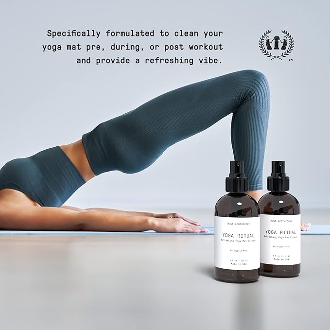 Muse Apothecary Yoga Ritual - Aromatic and Refreshing Yoga Mat Cleaner, 4 oz, Infused with Essential Oils - Eucalyptus Mint, 2 Pack
