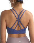 RUNNING GIRL Sports Bras for Women,Strappy Crisscross Back Padded Low Impact Running Sports Bra with Removable Cups
