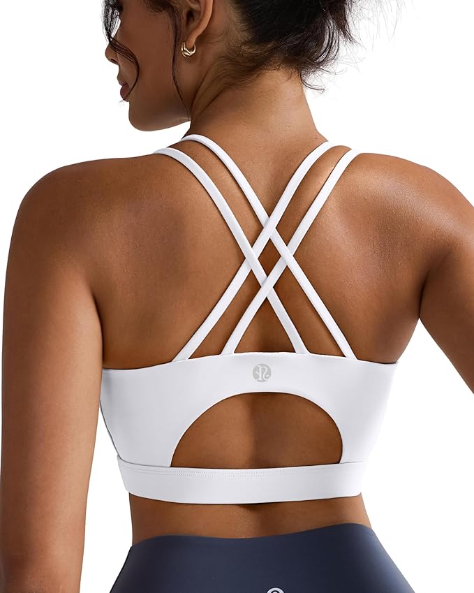 RUNNING GIRL Sports Bras for Women,Padded Sports Bra Tank Top Sexy Crisscross Back High Impact Longline Workout Yoga Bra