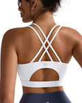 RUNNING GIRL Sports Bras for Women,Padded Sports Bra Tank Top Sexy Crisscross Back High Impact Longline Workout Yoga Bra