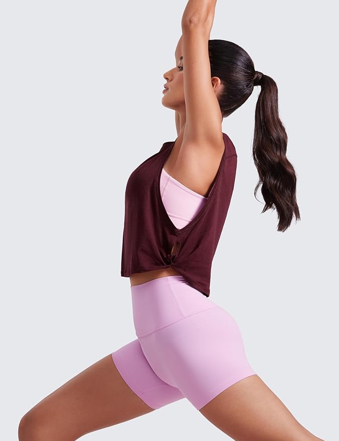 CRZ YOGA Pima Cotton Large Armhole Tank Tops for Women - Workout Sport Athletic Yoga Running Gym Loose Crop Sleeveless Shirts