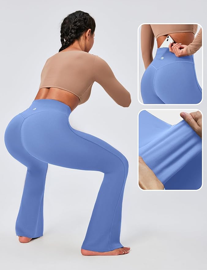 IUGA Flare Leggings for Women Tummy Control Flared Leggings No Front Seam Yoga Pants Women High Waisted Workout Bell Bottoms