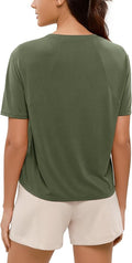 ODODOS Modal Soft Short Sleeve Shirts for Women Crew Neck Yoga Tee Casual Workout Tops