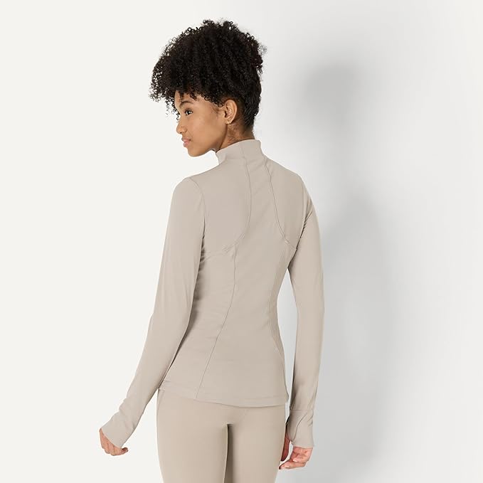 Amazon Essentials Women's Active FormFlex Buttery Soft Slim Fit Quarter Zip Long Sleeve Pullover Jacket