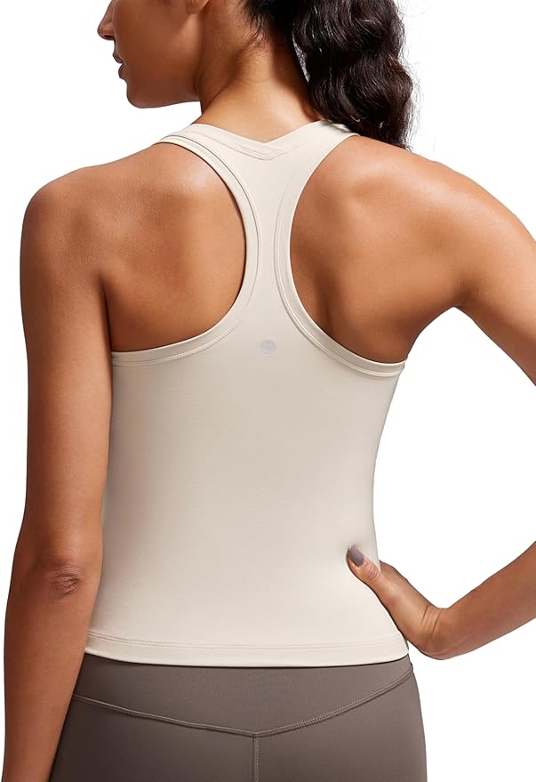 CRZ YOGA Butterluxe Racerback Tank Tops for Women - Yoga Workout Casual Gym Athletic Camisole Tight Sleeveless Shirts