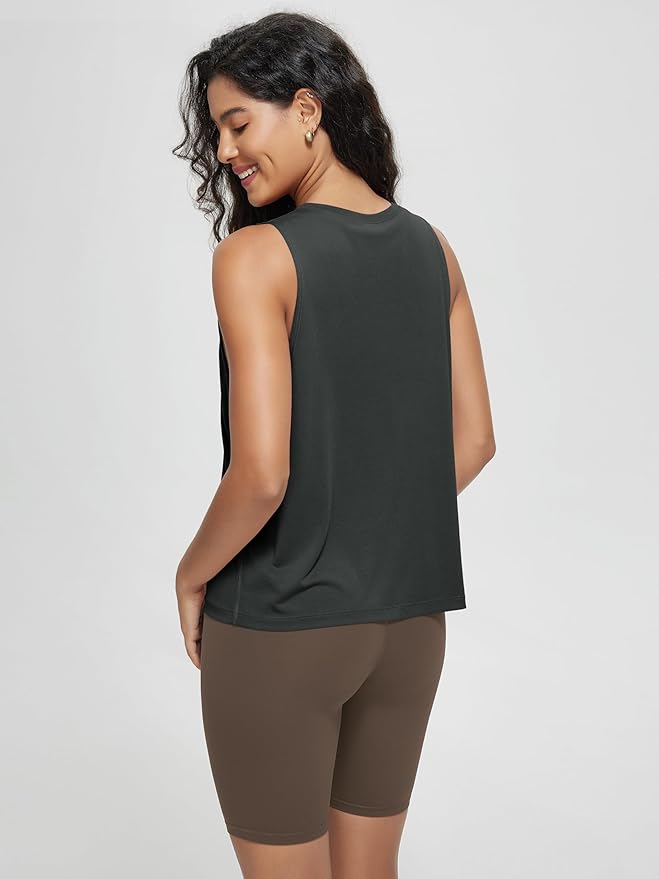 ODODOS 3-Pack Loose Tank Tops for Women Sleeveless Gym Athletic Workout Tops Yoga Shirts