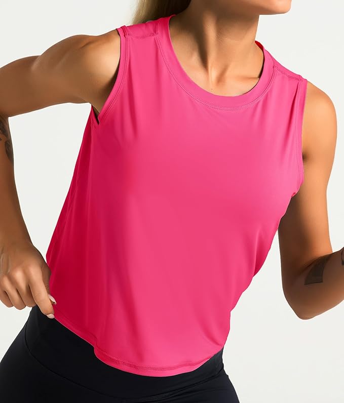 Dragon Fit Womens Ice Silk Workout Tank Tops Sleeveless Cropped Yoga Shirt for Running Gym Summer
