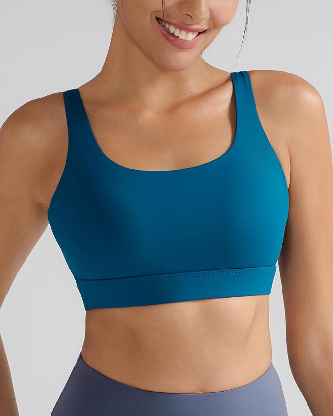 RUNNING GIRL Sports Bra for Women High Support, Molded Cup High Impact Sports Bras with Sewn in Pads Workout Running Bra