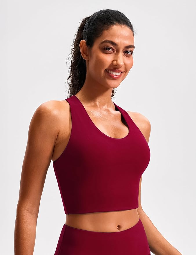 Sports Bras for Women Criss-Cross Back Padded Workout Tank Tops Medium Support Crop Tops for Women