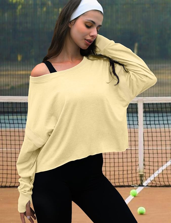 UNIANKIYA Open Back Workout Tops for Women Long Sleeve Cropped Athletic Clothes Gym Running Yoga Low Impact Sports T Shirts