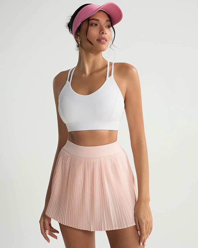 RUNNING GIRL Sports Bras for Women,Strappy Crisscross Back Padded Low Impact Running Sports Bra with Removable Cups