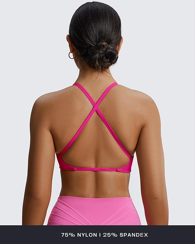 Aoxjox Women's Workout Sports Bras Fitness Metamorph Sienna Twist Bra Yoga Crop Tank